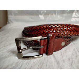 Brown Unbranded Belt Woven Leather - Size 34-36 Small